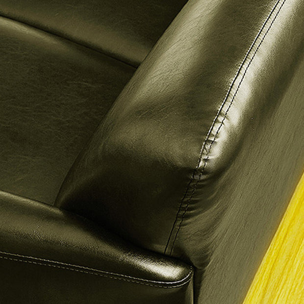 Flared Arm Standar -Sofa mit engstem Rücken Liebessitz Faux Ledersofa