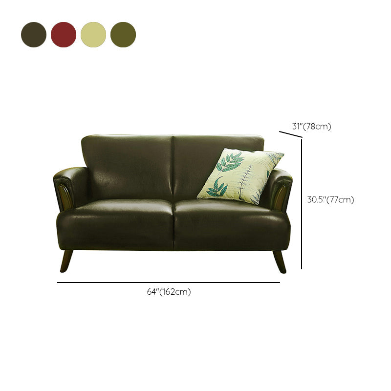 Flared Arm Standar -Sofa mit engstem Rücken Liebessitz Faux Ledersofa