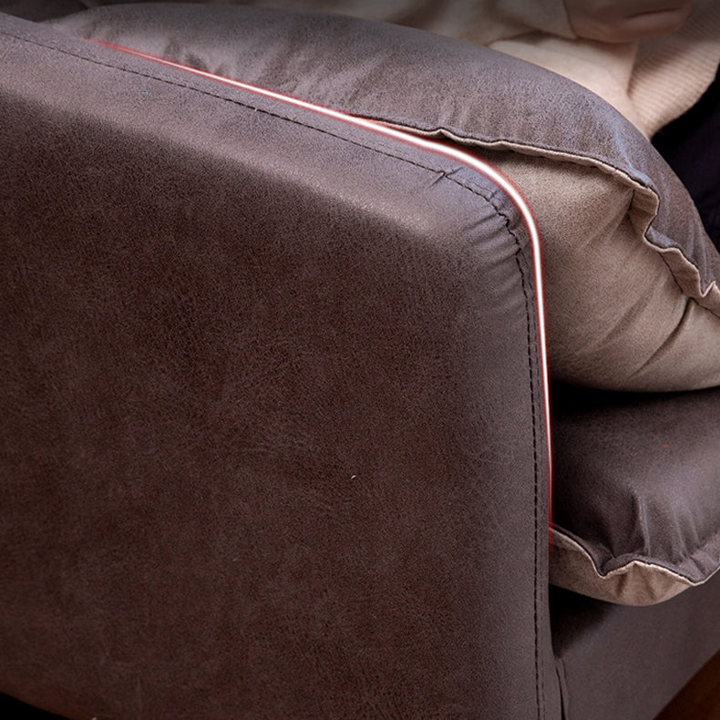 30,70 "H. divano a braccio quadrato in legno massiccio con due cuscini