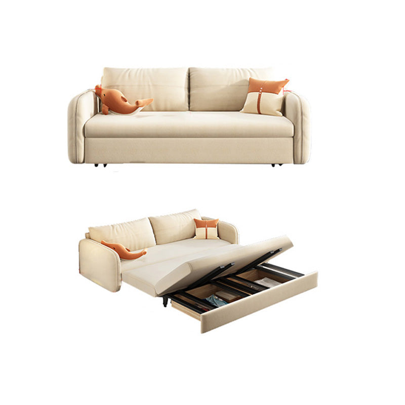Glam Fabric Sleeper Sofa gestoffeerd Futon Sofa -bed in het wit