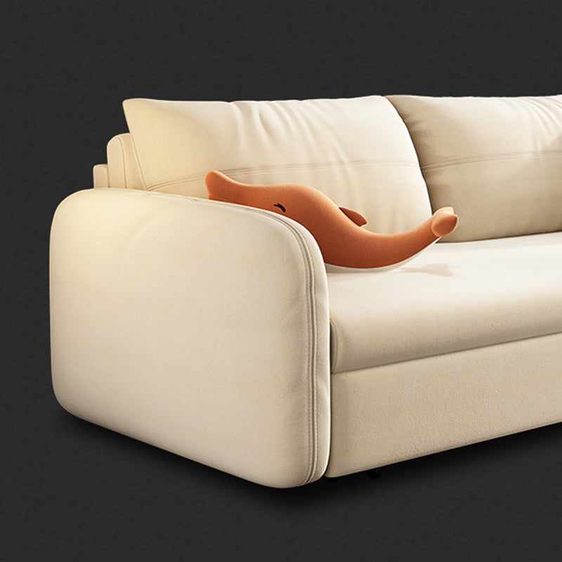 Glam Fabric Sleeper Sofa gestoffeerd Futon Sofa -bed in het wit