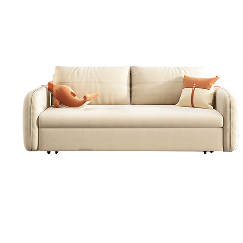Glam Fabric Sleeper Sofa gestoffeerd Futon Sofa -bed in het wit