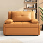 Modern Sofa Bed, Orange Faux Leather Futon and Mattress with Storage Clearhalo 'furn' 'furn_futons' 'Furniture' 'Futons & Daybeds' 'Futons' 'Living Room Furniture' 7522469