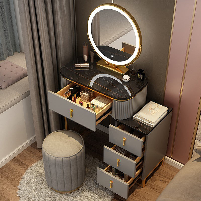 Contemporary Makeup Vanity Desk with 4 Wooden Drawers for Bedroom