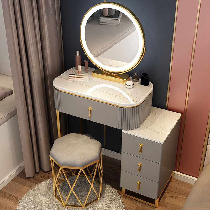 Contemporary Makeup Vanity Desk with 4 Wooden Drawers for Bedroom