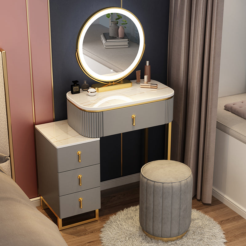 Contemporary Makeup Vanity Desk with 4 Wooden Drawers for Bedroom