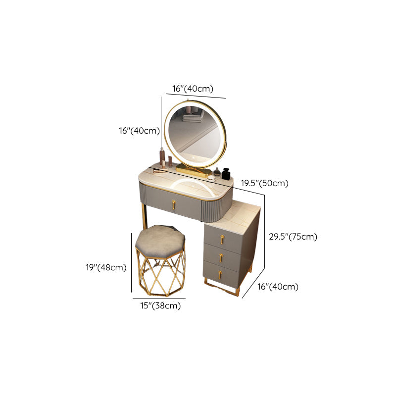 Contemporary Makeup Vanity Desk with 4 Wooden Drawers for Bedroom