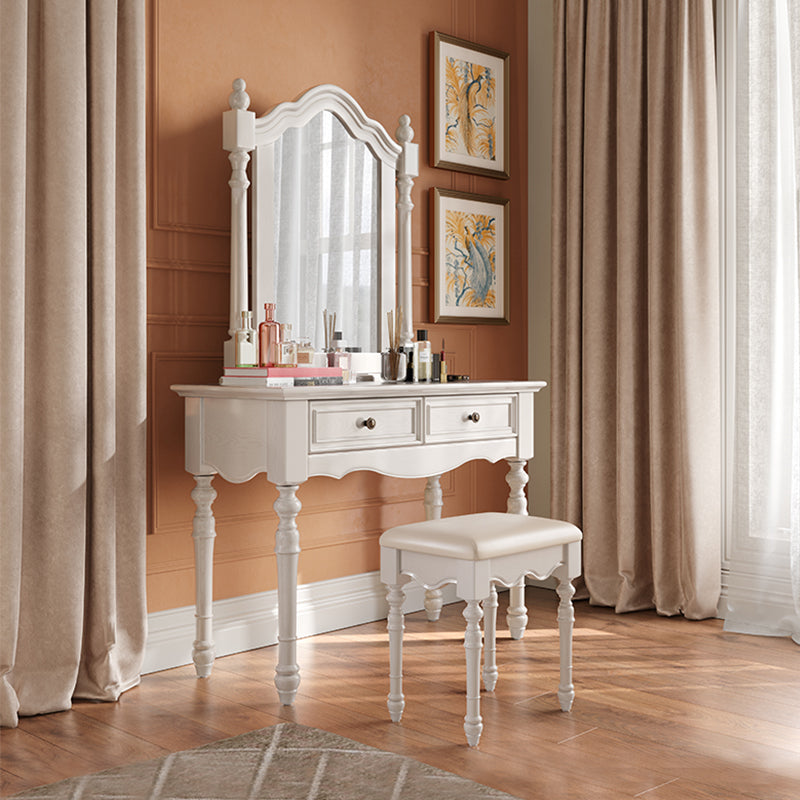 French Country Make-up Vanity Wooden Dressing Table with Drawer Clearhalo 'Bedroom Furniture' 'furn' 'furn_makeup_vanities' 'Furniture' 'Makeup Vanities' 'makeup_vanities' 7522840