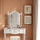 French Country Make-up Vanity Wooden Dressing Table with Drawer Clearhalo 'Bedroom Furniture' 'furn' 'furn_makeup_vanities' 'Furniture' 'Makeup Vanities' 'makeup_vanities' 7522842