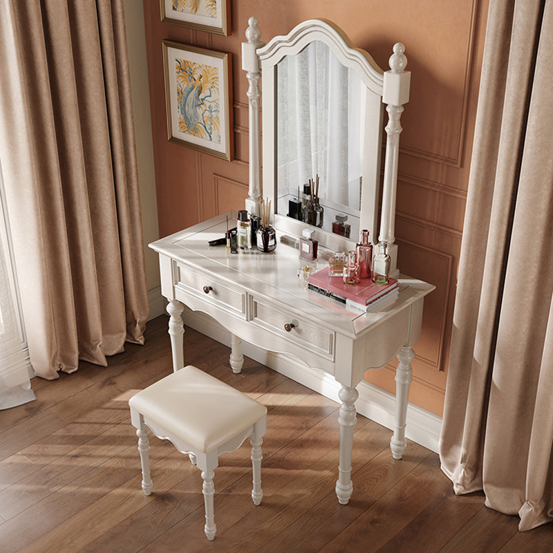 French Country Make-up Vanity Wooden Dressing Table with Drawer Clearhalo 'Bedroom Furniture' 'furn' 'furn_makeup_vanities' 'Furniture' 'Makeup Vanities' 'makeup_vanities' 7522843