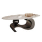Stainless Steel Abstract Base Cocktail Table Oval Slate Top Coffee Table Black Clearhalo 'Coffee & Accent Tables' 'Coffee Tables' 'coffee_tables' 'furn' 'furn_coffee_tables' 'Furniture' 'Living Room Furniture' 7522893