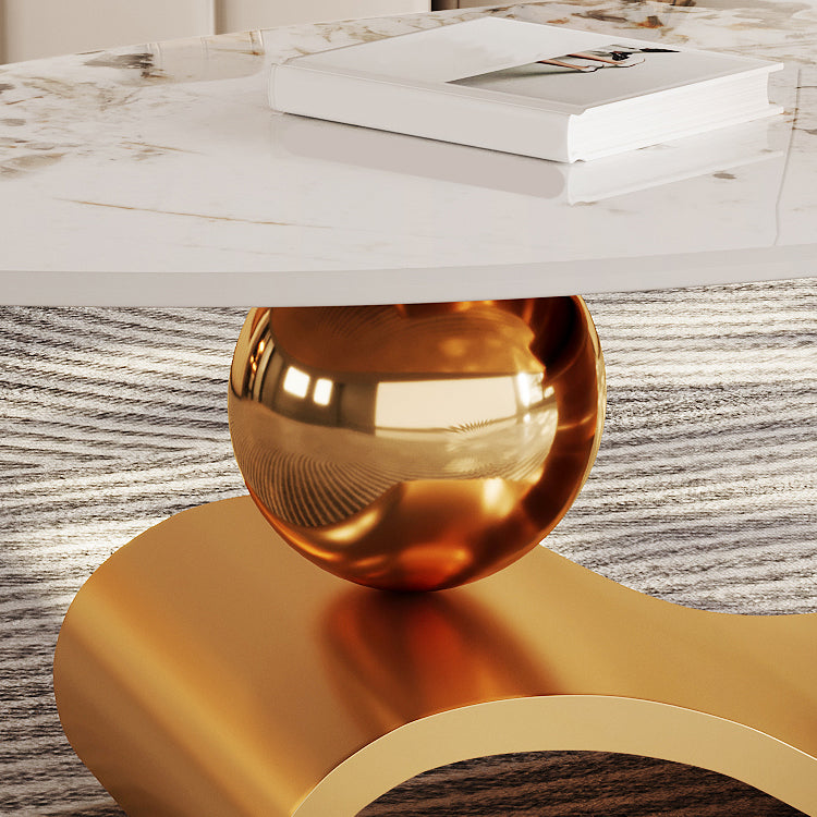 Stainless Steel Abstract Base Cocktail Table Oval Slate Top Coffee Table Clearhalo 'Coffee & Accent Tables' 'Coffee Tables' 'coffee_tables' 'furn' 'furn_coffee_tables' 'Furniture' 'Living Room Furniture' 7522899