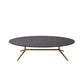 Glam Style Metal Base Cocktail Table Black and White Slate Top Coffee Table 39.5"L x 24"W x 16"H Black-Gold Clearhalo 'Coffee & Accent Tables' 'Coffee Tables' 'coffee_tables' 'furn' 'furn_coffee_tables' 'Furniture' 'Living Room Furniture' 7522912