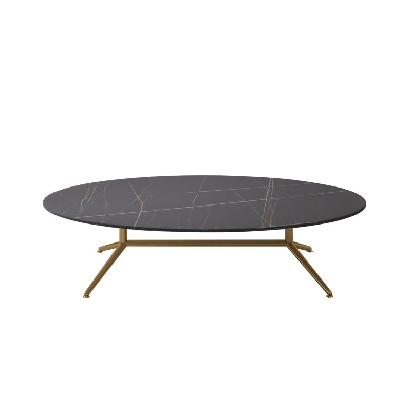 Glam Style Metal Base Cocktail Table Black and White Slate Top Coffee Table 39.5"L x 24"W x 16"H Black-Gold Clearhalo 'Coffee & Accent Tables' 'Coffee Tables' 'coffee_tables' 'furn' 'furn_coffee_tables' 'Furniture' 'Living Room Furniture' 7522912