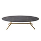 Glam Style Metal Base Cocktail Table Black and White Slate Top Coffee Table 47"L x 27.5"W x 16"H Black-Gold Clearhalo 'Coffee & Accent Tables' 'Coffee Tables' 'coffee_tables' 'furn' 'furn_coffee_tables' 'Furniture' 'Living Room Furniture' 7522913