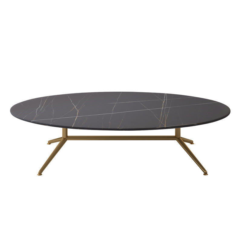 Glam Style Metal Base Cocktail Table Black and White Slate Top Coffee Table 47"L x 27.5"W x 16"H Black-Gold Clearhalo 'Coffee & Accent Tables' 'Coffee Tables' 'coffee_tables' 'furn' 'furn_coffee_tables' 'Furniture' 'Living Room Furniture' 7522913