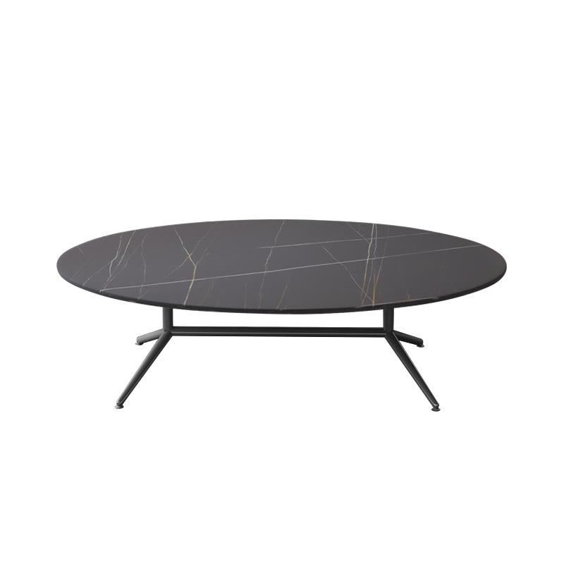 Glam Style Metal Base Cocktail Table Black and White Slate Top Coffee Table 39.5"L x 24"W x 16"H Black Clearhalo 'Coffee & Accent Tables' 'Coffee Tables' 'coffee_tables' 'furn' 'furn_coffee_tables' 'Furniture' 'Living Room Furniture' 7522916