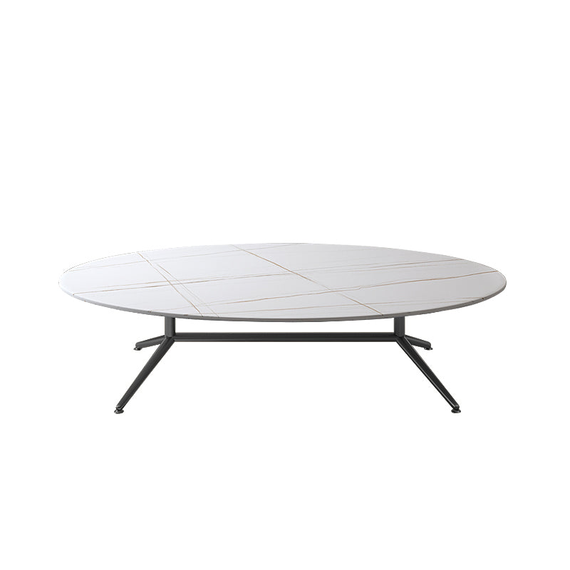 Glam Style Metal Base Cocktail Table Black and White Slate Top Coffee Table 39.5"L x 24"W x 16"H Black-White Clearhalo 'Coffee & Accent Tables' 'Coffee Tables' 'coffee_tables' 'furn' 'furn_coffee_tables' 'Furniture' 'Living Room Furniture' 7522917