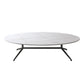 Glam Style Metal Base Cocktail Table Black and White Slate Top Coffee Table 47"L x 27.5"W x 16"H Black-White Clearhalo 'Coffee & Accent Tables' 'Coffee Tables' 'coffee_tables' 'furn' 'furn_coffee_tables' 'Furniture' 'Living Room Furniture' 7522919