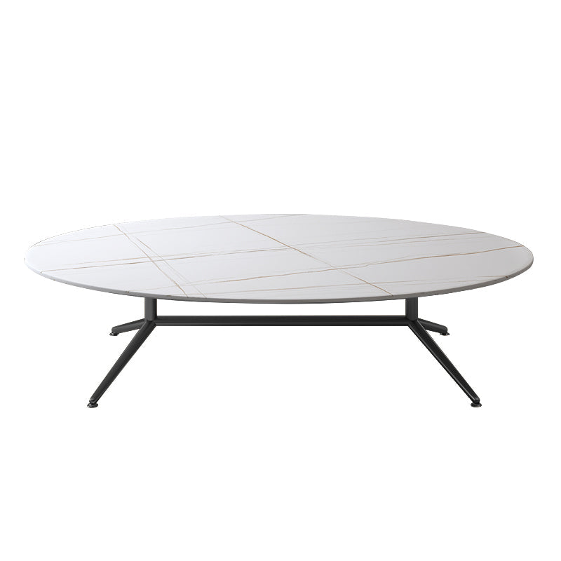Glam Style Metal Base Cocktail Table Black and White Slate Top Coffee Table 47"L x 27.5"W x 16"H Black-White Clearhalo 'Coffee & Accent Tables' 'Coffee Tables' 'coffee_tables' 'furn' 'furn_coffee_tables' 'Furniture' 'Living Room Furniture' 7522919