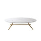 Glam Style Metal Base Cocktail Table Black and White Slate Top Coffee Table 39.5"L x 24"W x 16"H White-Gold Clearhalo 'Coffee & Accent Tables' 'Coffee Tables' 'coffee_tables' 'furn' 'furn_coffee_tables' 'Furniture' 'Living Room Furniture' 7522923