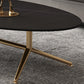 Glam Style Metal Base Cocktail Table Black and White Slate Top Coffee Table Clearhalo 'Coffee & Accent Tables' 'Coffee Tables' 'coffee_tables' 'furn' 'furn_coffee_tables' 'Furniture' 'Living Room Furniture' 7522924