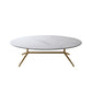 Glam Style Metal Base Cocktail Table Black and White Slate Top Coffee Table 39.5"L x 24"W x 16"H Beige Gold Clearhalo 'Coffee & Accent Tables' 'Coffee Tables' 'coffee_tables' 'furn' 'furn_coffee_tables' 'Furniture' 'Living Room Furniture' 7522928