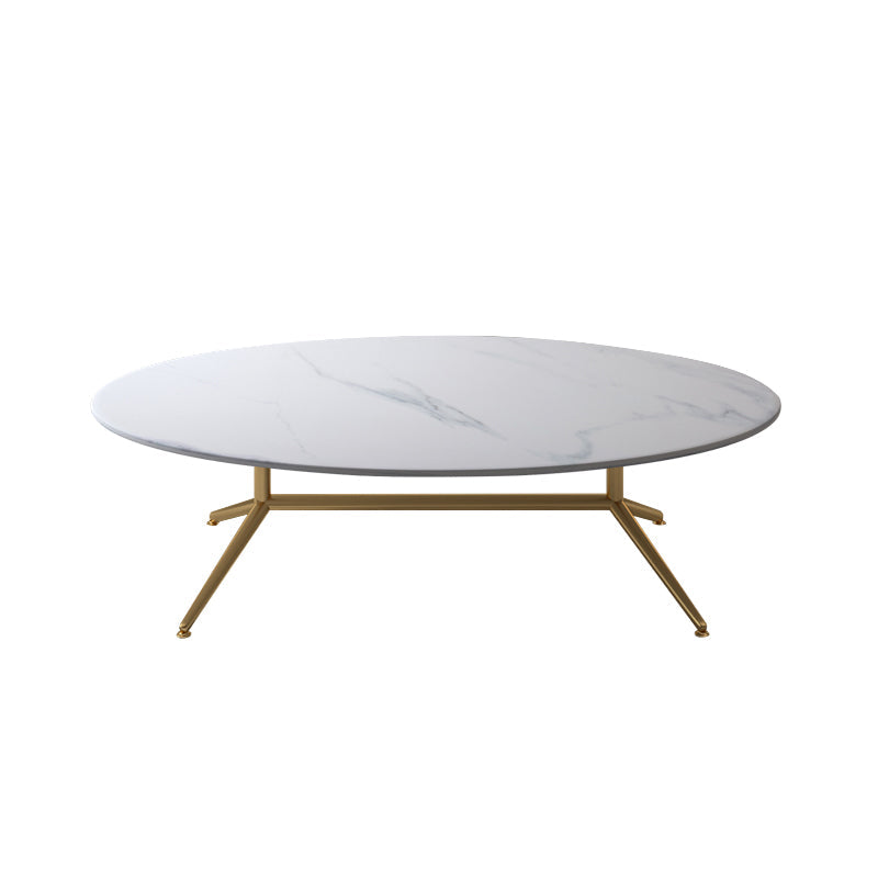 Glam Style Metal Base Cocktail Table Black and White Slate Top Coffee Table 39.5"L x 24"W x 16"H Beige Gold Clearhalo 'Coffee & Accent Tables' 'Coffee Tables' 'coffee_tables' 'furn' 'furn_coffee_tables' 'Furniture' 'Living Room Furniture' 7522928