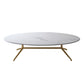 Glam Style Metal Base Cocktail Table Black and White Slate Top Coffee Table 47"L x 27.5"W x 16"H Beige Gold Clearhalo 'Coffee & Accent Tables' 'Coffee Tables' 'coffee_tables' 'furn' 'furn_coffee_tables' 'Furniture' 'Living Room Furniture' 7522929