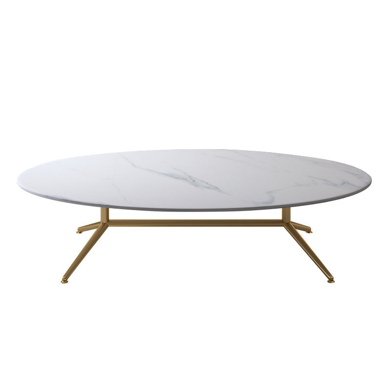 Glam Style Metal Base Cocktail Table Black and White Slate Top Coffee Table 47"L x 27.5"W x 16"H Beige Gold Clearhalo 'Coffee & Accent Tables' 'Coffee Tables' 'coffee_tables' 'furn' 'furn_coffee_tables' 'Furniture' 'Living Room Furniture' 7522929