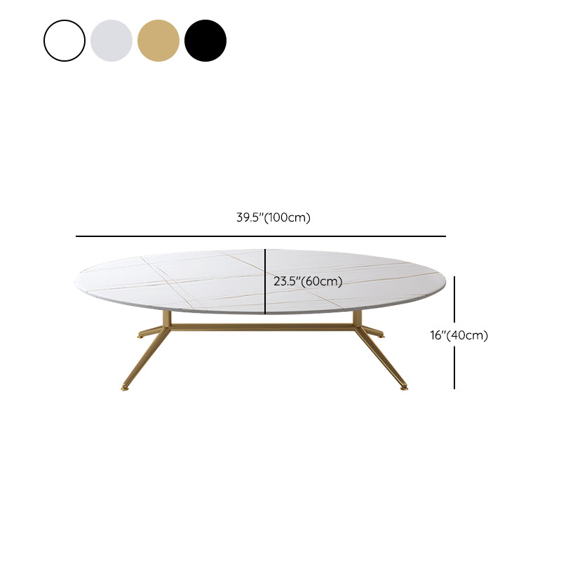 Glam Style Metal Base Cocktail Table Black and White Slate Top Coffee Table Clearhalo 'Coffee & Accent Tables' 'Coffee Tables' 'coffee_tables' 'furn' 'furn_coffee_tables' 'Furniture' 'Living Room Furniture' 7522931