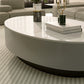Glam Oval Slate Top Coffee Table 13.77" Tall Cocktail Table with Storage