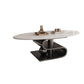 Stainless Steel Abstract Base Cocktail Table Glam Slate Top Coffee Table Gray Clearhalo 'Coffee & Accent Tables' 'Coffee Tables' 'coffee_tables' 'furn' 'furn_coffee_tables' 'Furniture' 'Living Room Furniture' 7522954
