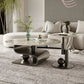 Stainless Steel Abstract Base Cocktail Table Glam Slate Top Coffee Table Clearhalo 'Coffee & Accent Tables' 'Coffee Tables' 'coffee_tables' 'furn' 'furn_coffee_tables' 'Furniture' 'Living Room Furniture' 7522961