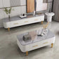 Rectangular Slate Top Coffee Table 4 Legs Cocktail Table with 2 Drawers Clearhalo 'Coffee & Accent Tables' 'Coffee Tables' 'coffee_tables' 'furn' 'furn_coffee_tables' 'Furniture' 'Living Room Furniture' 7522970