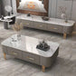 Rectangular Slate Top Coffee Table 4 Legs Cocktail Table with 2 Drawers Clearhalo 'Coffee & Accent Tables' 'Coffee Tables' 'coffee_tables' 'furn' 'furn_coffee_tables' 'Furniture' 'Living Room Furniture' 7522973