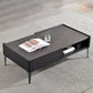 Rectangular Slate Top Coffee Table 4 Legs Cocktail Table with Storage Black Clearhalo 'Coffee & Accent Tables' 'Coffee Tables' 'coffee_tables' 'furn' 'furn_coffee_tables' 'Furniture' 'Living Room Furniture' 7522984