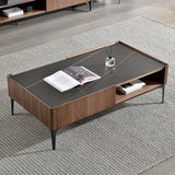 Rectangular Slate Top Coffee Table 4 Legs Cocktail Table with Storage Clearhalo 'Coffee & Accent Tables' 'Coffee Tables' 'coffee_tables' 'furn' 'furn_coffee_tables' 'Furniture' 'Living Room Furniture' 7522989