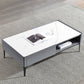 Rectangular Slate Top Coffee Table 4 Legs Cocktail Table with Storage Gray & White Clearhalo 'Coffee & Accent Tables' 'Coffee Tables' 'coffee_tables' 'furn' 'furn_coffee_tables' 'Furniture' 'Living Room Furniture' 7522992