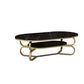 Metal Abstract Base Cocktail Table Oval Slate Top Coffee Table with Shelf Gold-Black Clearhalo 'Coffee & Accent Tables' 'Coffee Tables' 'coffee_tables' 'furn' 'furn_coffee_tables' 'Furniture' 'Living Room Furniture' 7523002