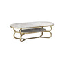 Metal Abstract Base Cocktail Table Oval Slate Top Coffee Table with Shelf Beige Gold Clearhalo 'Coffee & Accent Tables' 'Coffee Tables' 'coffee_tables' 'furn' 'furn_coffee_tables' 'Furniture' 'Living Room Furniture' 7523008