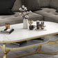 Metal Abstract Base Cocktail Table Oval Slate Top Coffee Table with Shelf Clearhalo 'Coffee & Accent Tables' 'Coffee Tables' 'coffee_tables' 'furn' 'furn_coffee_tables' 'Furniture' 'Living Room Furniture' 7523010