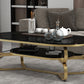 Metal Abstract Base Cocktail Table Oval Slate Top Coffee Table with Shelf Clearhalo 'Coffee & Accent Tables' 'Coffee Tables' 'coffee_tables' 'furn' 'furn_coffee_tables' 'Furniture' 'Living Room Furniture' 7523014