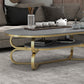 Metal Abstract Base Cocktail Table Oval Slate Top Coffee Table with Shelf Clearhalo 'Coffee & Accent Tables' 'Coffee Tables' 'coffee_tables' 'furn' 'furn_coffee_tables' 'Furniture' 'Living Room Furniture' 7523015