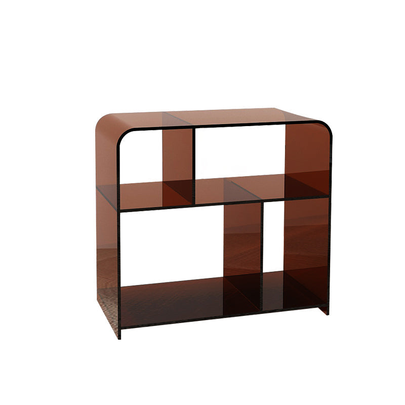 21.7" Tall Sofa Side Accent Table Modern Clear Acrylic End Table with Storage Brown 1 Clearhalo 'Coffee & Accent Tables' 'End & Side Tables' 'end_side_tables' 'furn' 'furn_end_side_tables' 'Furniture' 'Living Room Furniture' 7523058