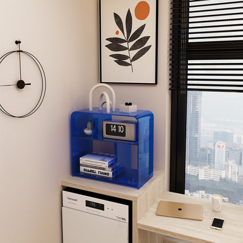 21.7" Tall Sofa Side Accent Table Modern Clear Acrylic End Table with Storage Clearhalo 'Coffee & Accent Tables' 'End & Side Tables' 'end_side_tables' 'furn' 'furn_end_side_tables' 'Furniture' 'Living Room Furniture' 7523069