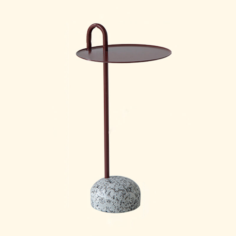 Modern Tray Top Side Table 27.8" Tall Metal Round Pedestal End Table Red 1 Clearhalo 'Coffee & Accent Tables' 'End & Side Tables' 'end_side_tables' 'furn' 'furn_end_side_tables' 'Furniture' 'Living Room Furniture' 7523088