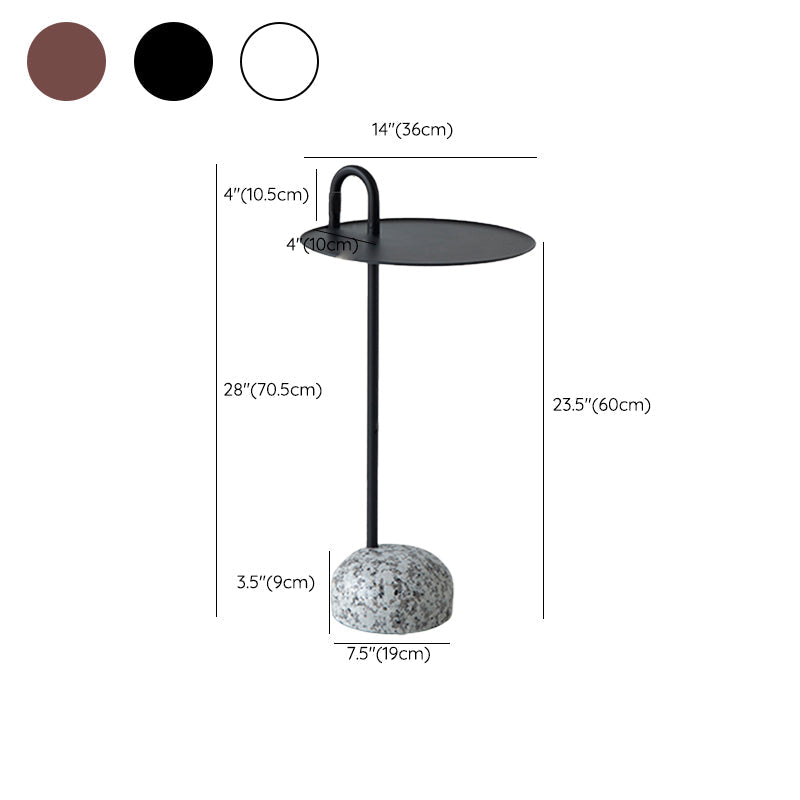 Modern Tray Top Side Table 27.8" Tall Metal Round Pedestal End Table Clearhalo 'Coffee & Accent Tables' 'End & Side Tables' 'end_side_tables' 'furn' 'furn_end_side_tables' 'Furniture' 'Living Room Furniture' 7523100