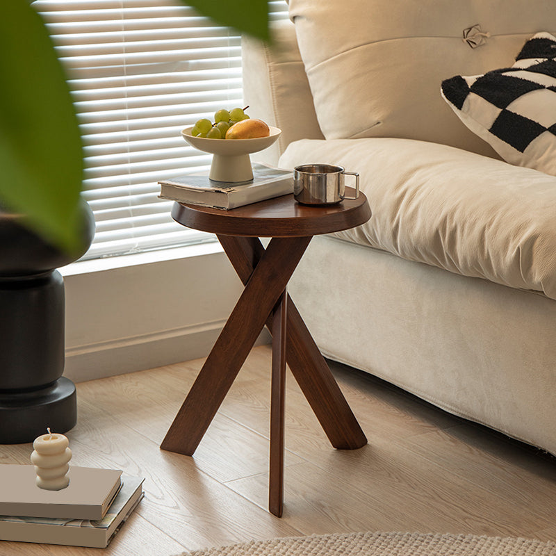 Solid Wood 3 Legs Side Table Modern Dia 12" 2-Piece End Tables Set Clearhalo 'Coffee & Accent Tables' 'End & Side Tables' 'end_side_tables' 'furn' 'furn_end_side_tables' 'Furniture' 'Living Room Furniture' 7523133