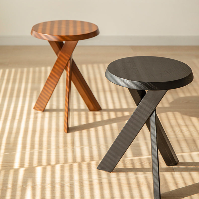 Solid Wood 3 Legs Side Table Modern Dia 12" 2-Piece End Tables Set Clearhalo 'Coffee & Accent Tables' 'End & Side Tables' 'end_side_tables' 'furn' 'furn_end_side_tables' 'Furniture' 'Living Room Furniture' 7523135